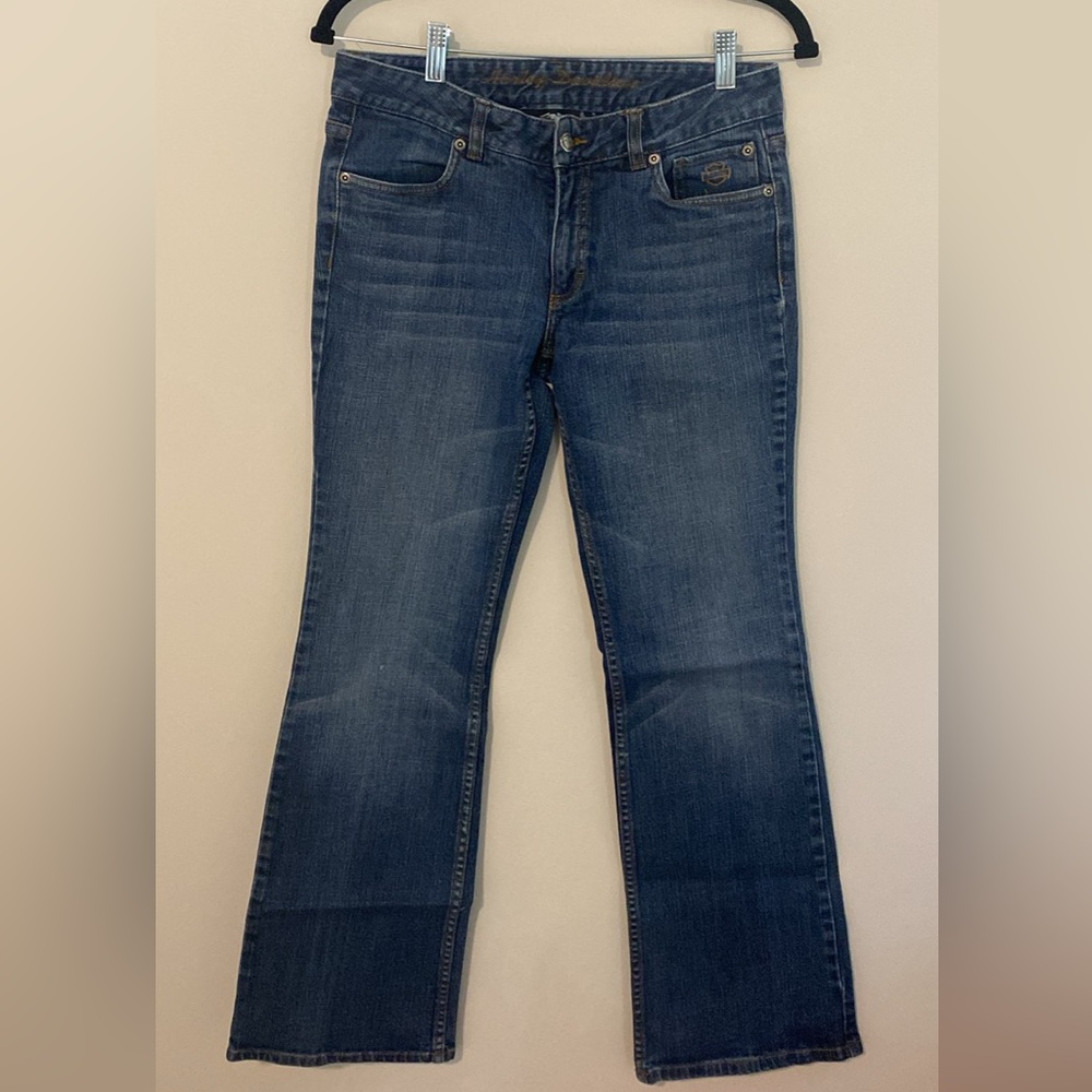 Vintage Harley Davidson Motorcycles Dark Wash Bootcut Jeans